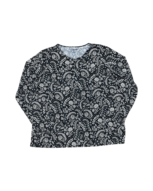 Top Ls By Lands End In Black & White, Size:Xl
