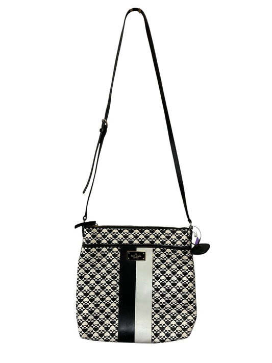 Crossbody Designer By Kate Spade In Black & White, Size:Medium