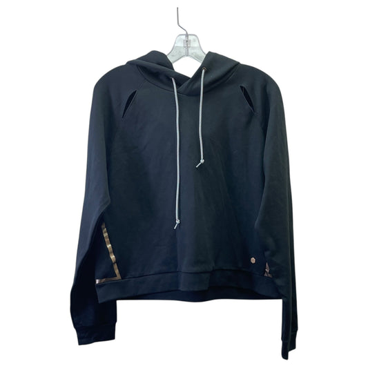 Athletic Sweatshirt Hoodie By Asics In Black & Gold, Size:L