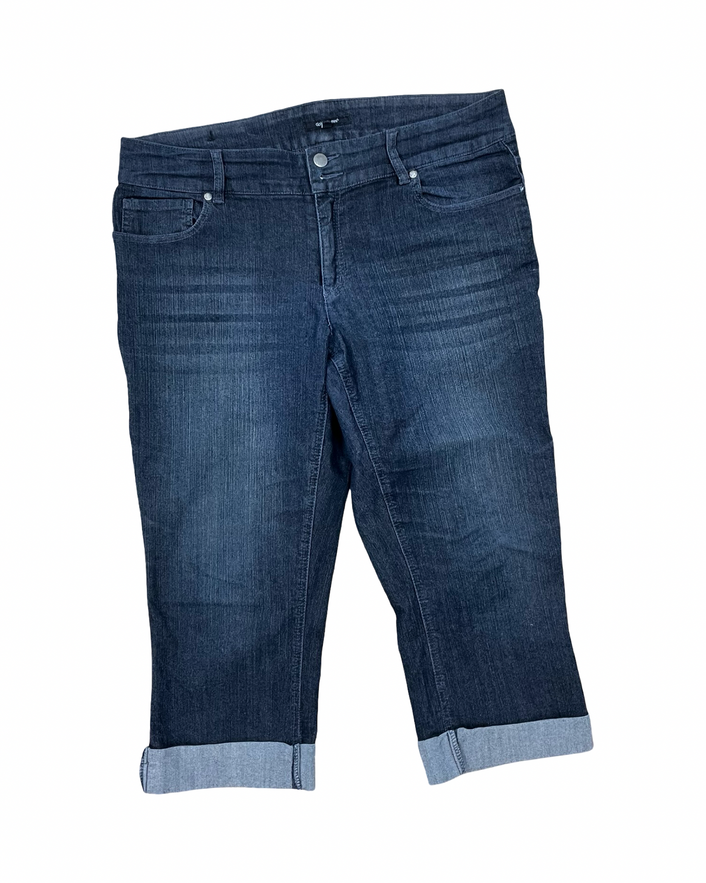 Jeans Cropped By Daisy Fuentes In Blue, Size:10