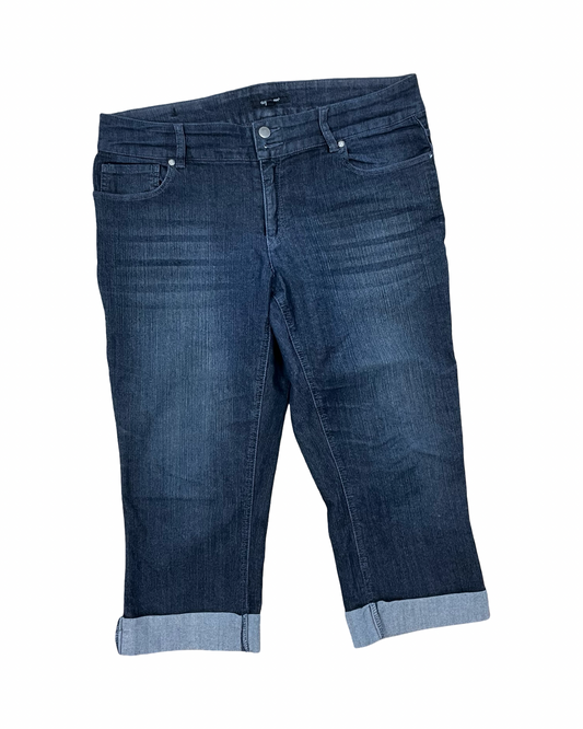 Jeans Cropped By Daisy Fuentes In Blue, Size:10