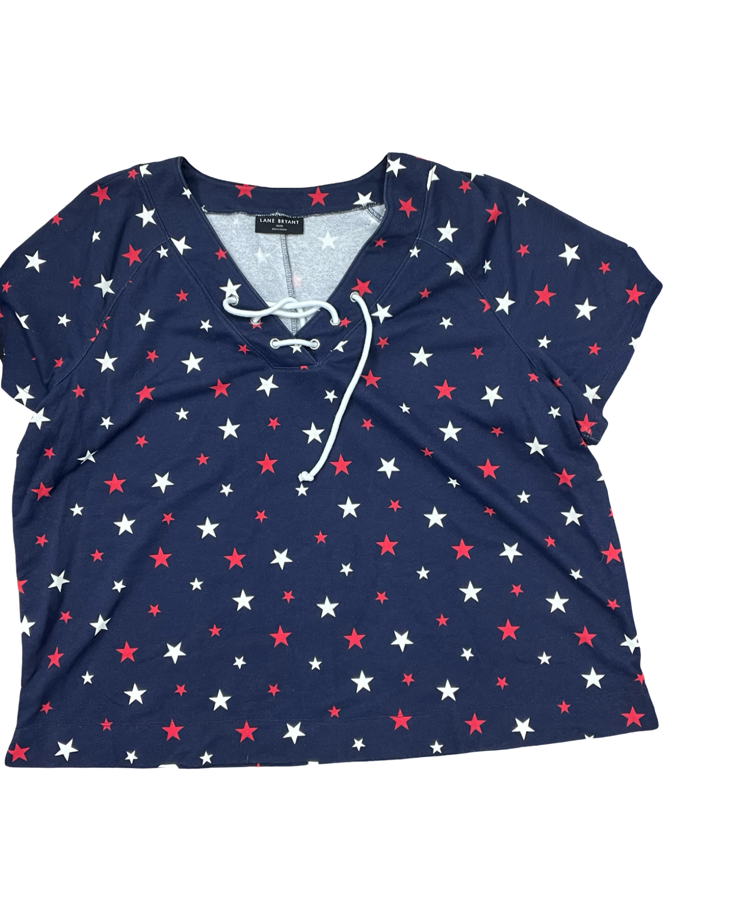 Top Ss By Lane Bryant In Blue Red & White, Size:3X