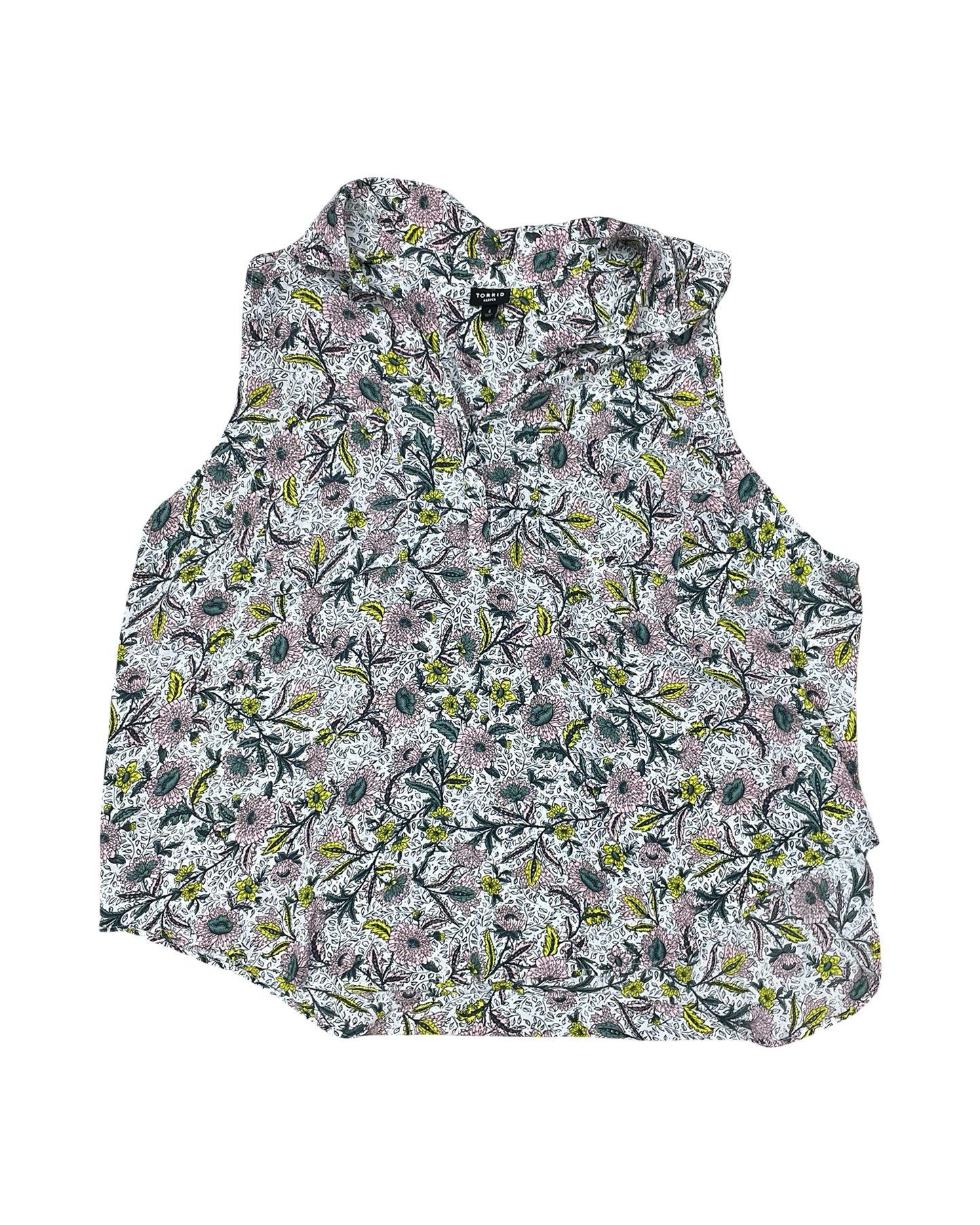Top Sleeveless By Torrid In White, Size:4X
