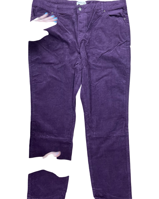 Pants Corduroy By Coldwater Creek In Purple, Size:18