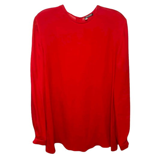 Vintage Long Sleeve Blouse Luxury Designer By Giorgio Armani In Red, Size: US 6/ IT 42