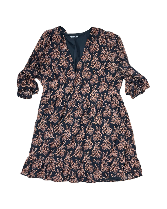 Dress Casual Midi By Shein In Black & Brown, Size:4X