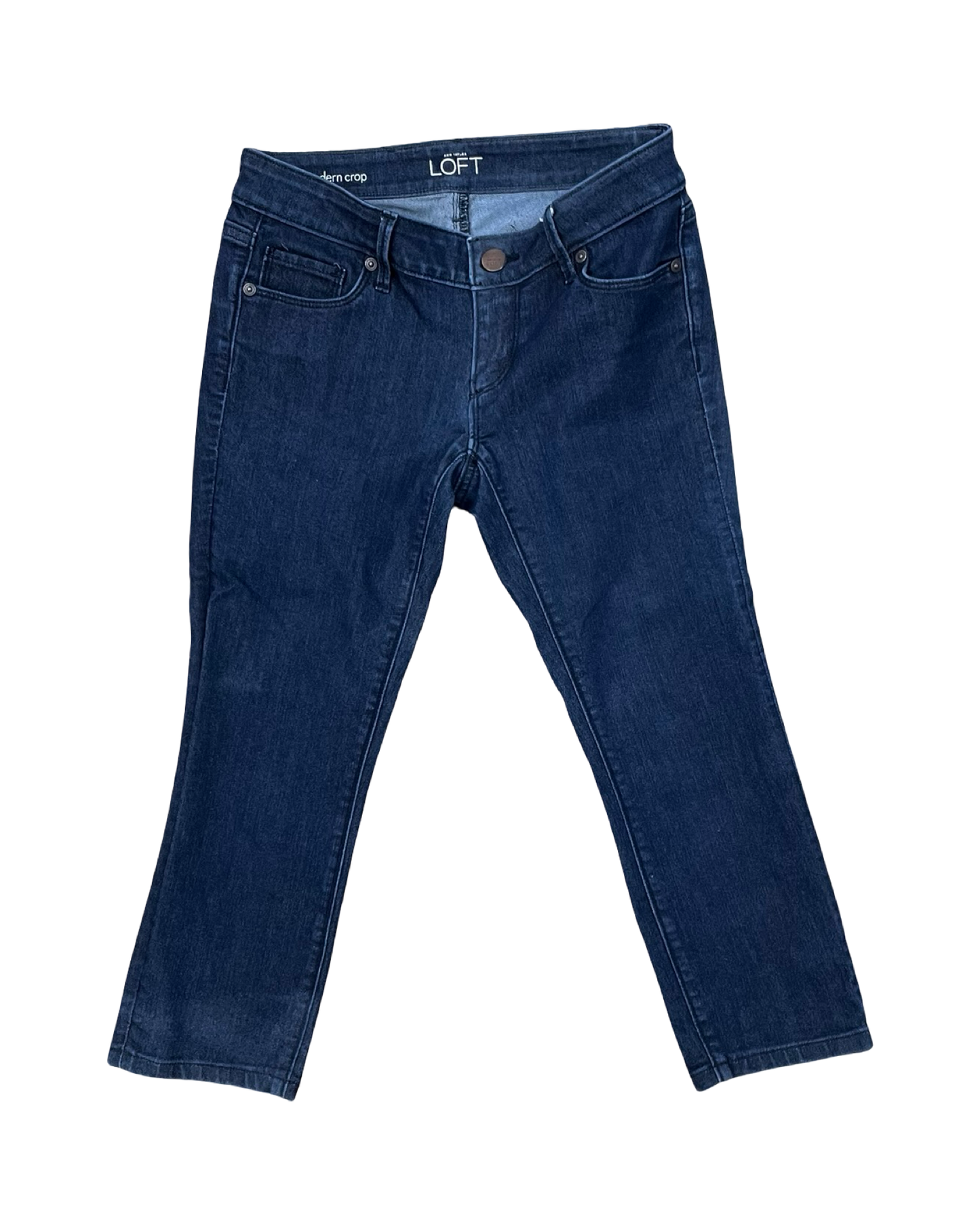 Jeans Cropped By Loft In Blue Denim, Size:2