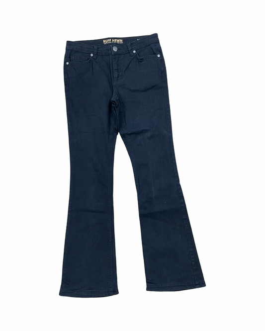 Jeans Boot Cut By Ruff Hewn In Black Denim, Size:4