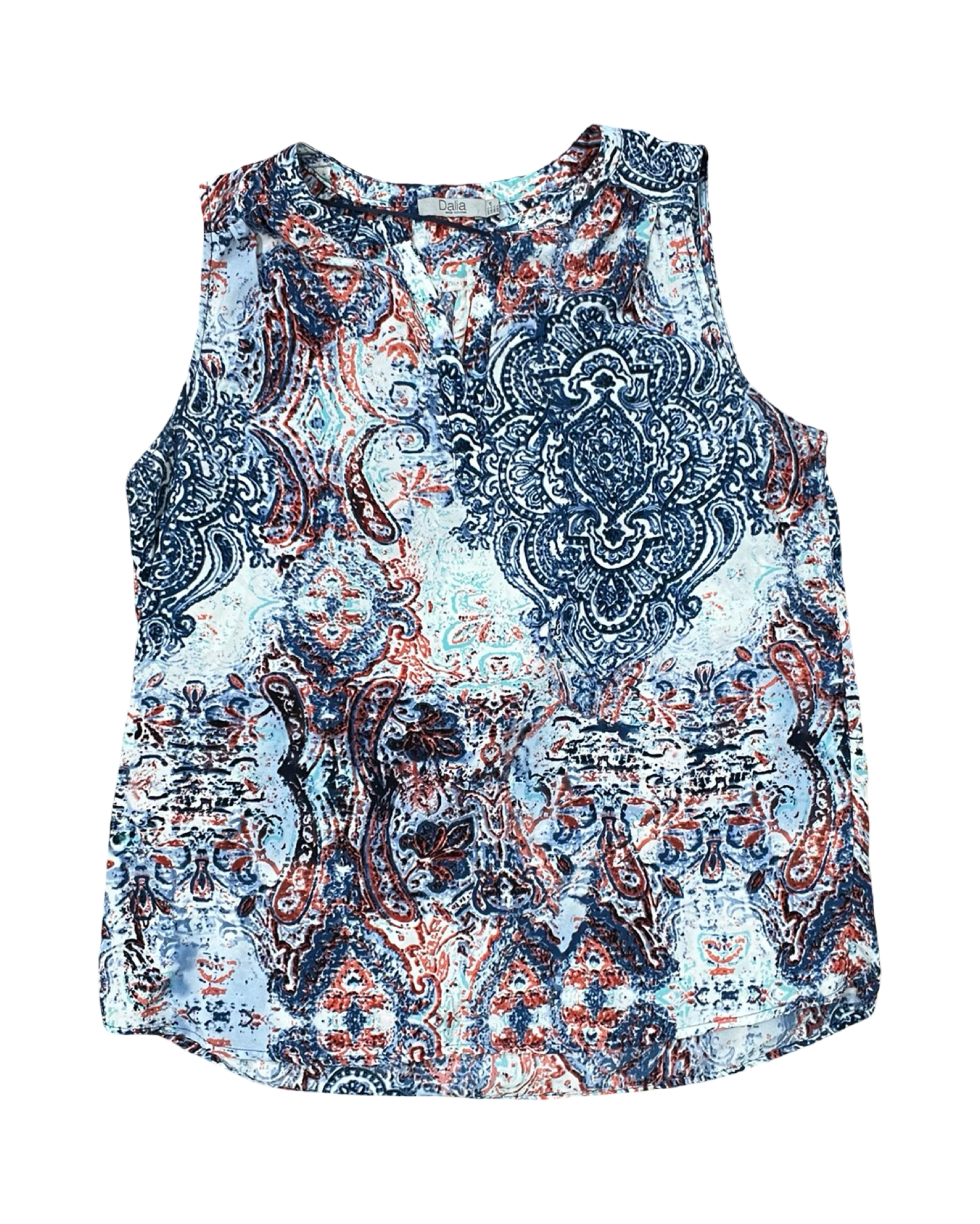 Top Sleeveless By Dalia In Blue & Red, Size:L