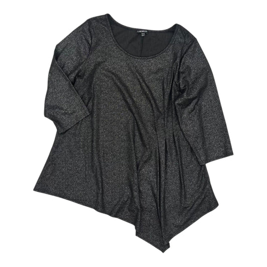 Top 3/4 Sleeve By Lane Bryant In Black & Silver, Size:1X