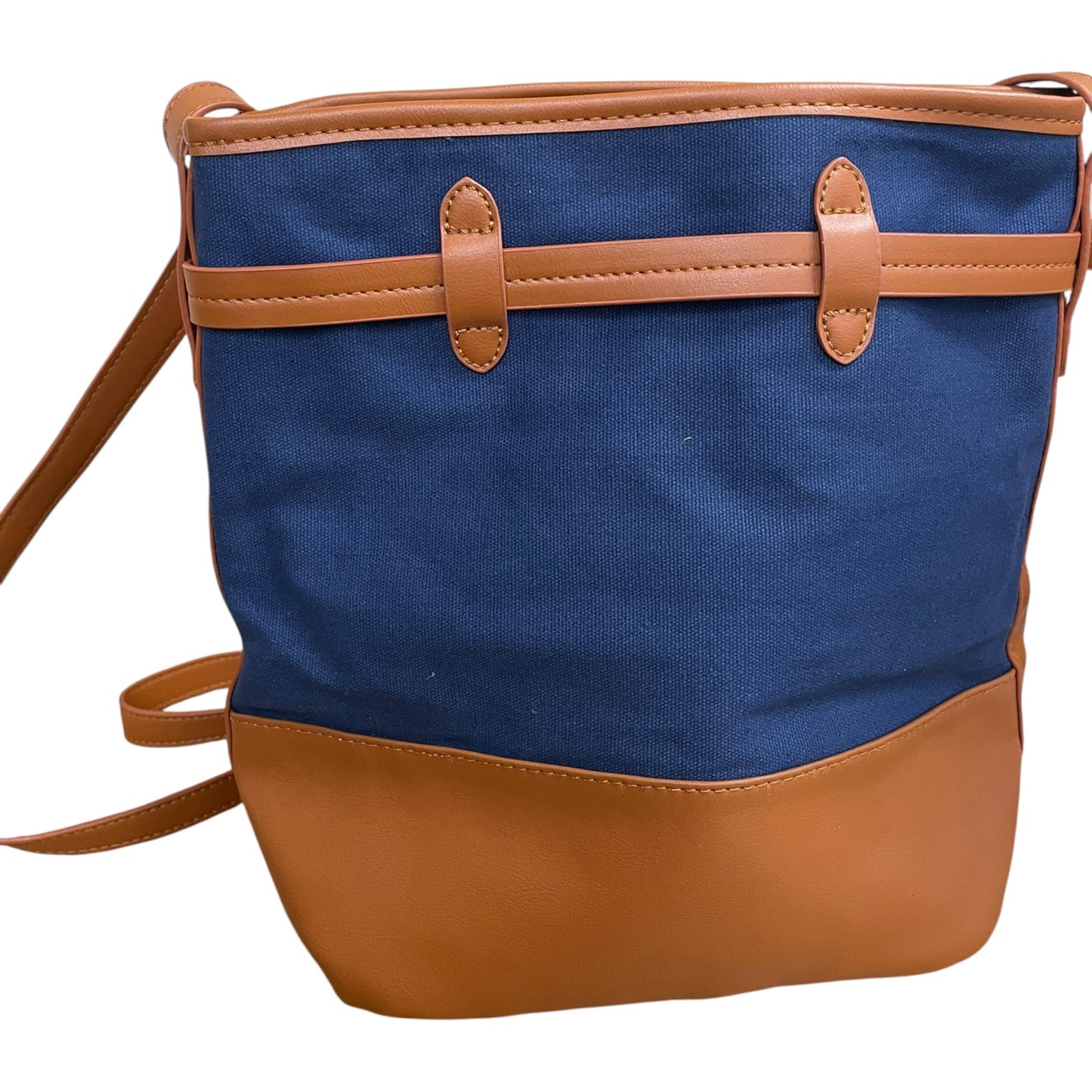 Handbag Leather By Clothes Mentor In Blue, Size:Medium