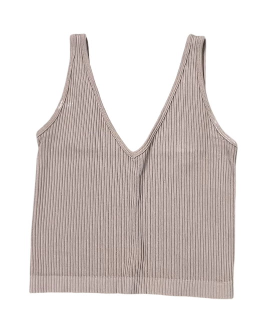 Top Cami By Clothes Mentor In Tan, Size:M
