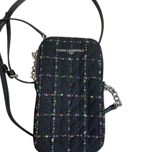 Crossbody Designer By Karl Lagerfeld In Black & Purple, Size:Small