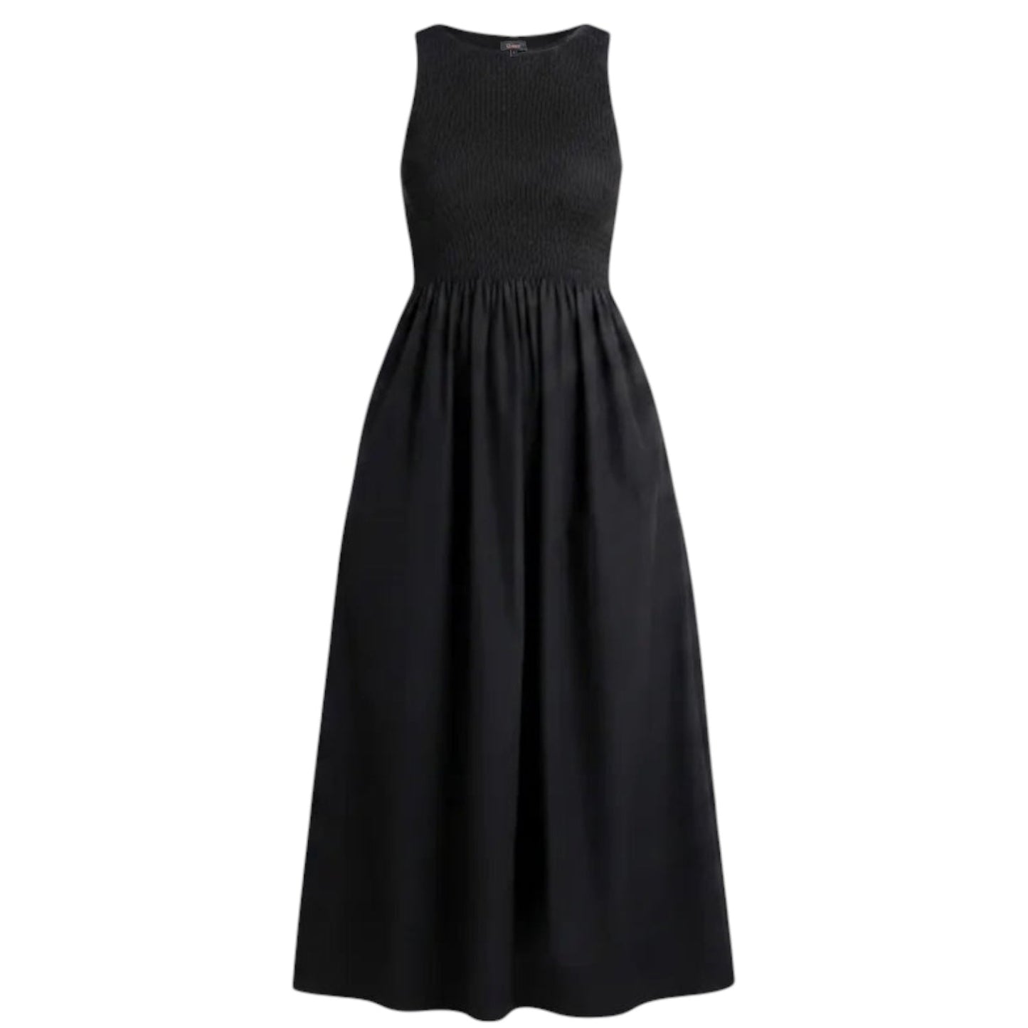 100% Organic Cotton Poplin Boat Neck Maxi Dress By Quince In Black, Size: L