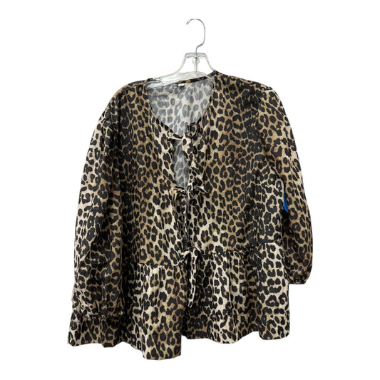 Cardigan  In Animal Print, Size:Xl