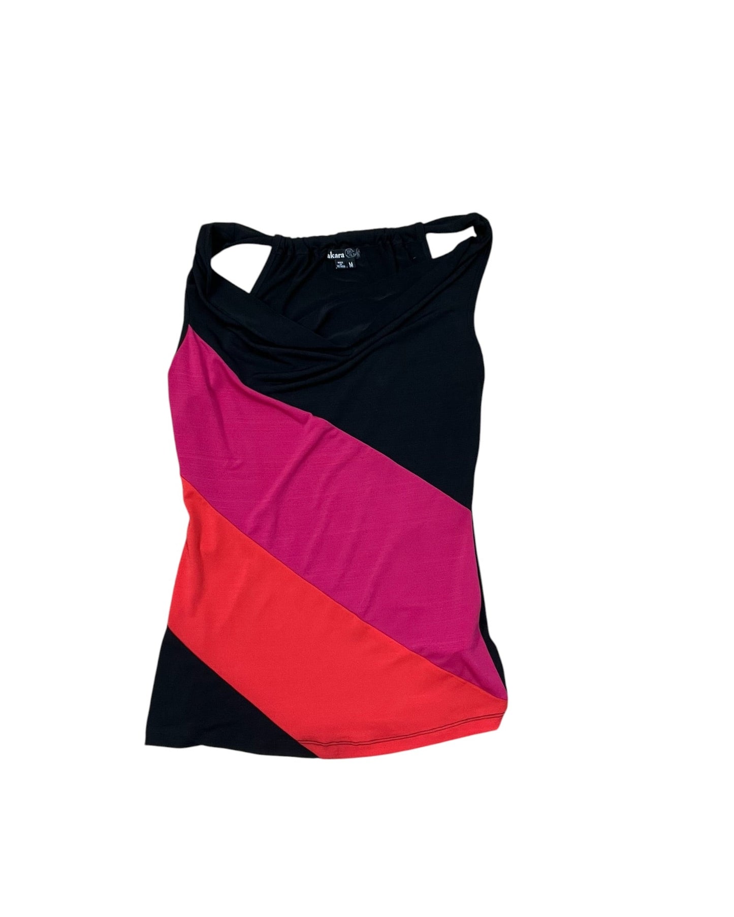 Top Sleeveless By Takara In Black & Pink, Size:M