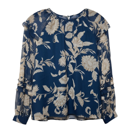 Blouse Long Sleeve By Ann Taylor In Floral Print, Size: Mp