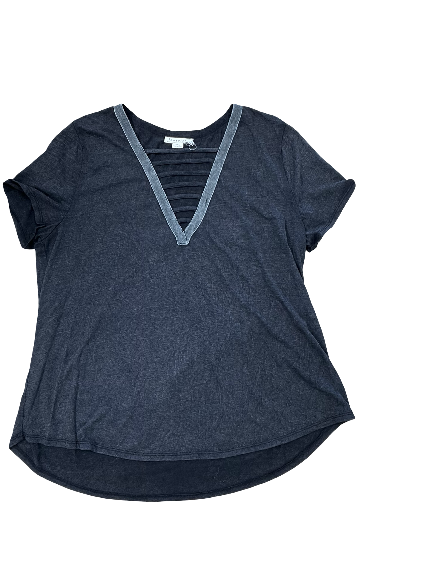 Top Ss By Loveriche In Black, Size:2X