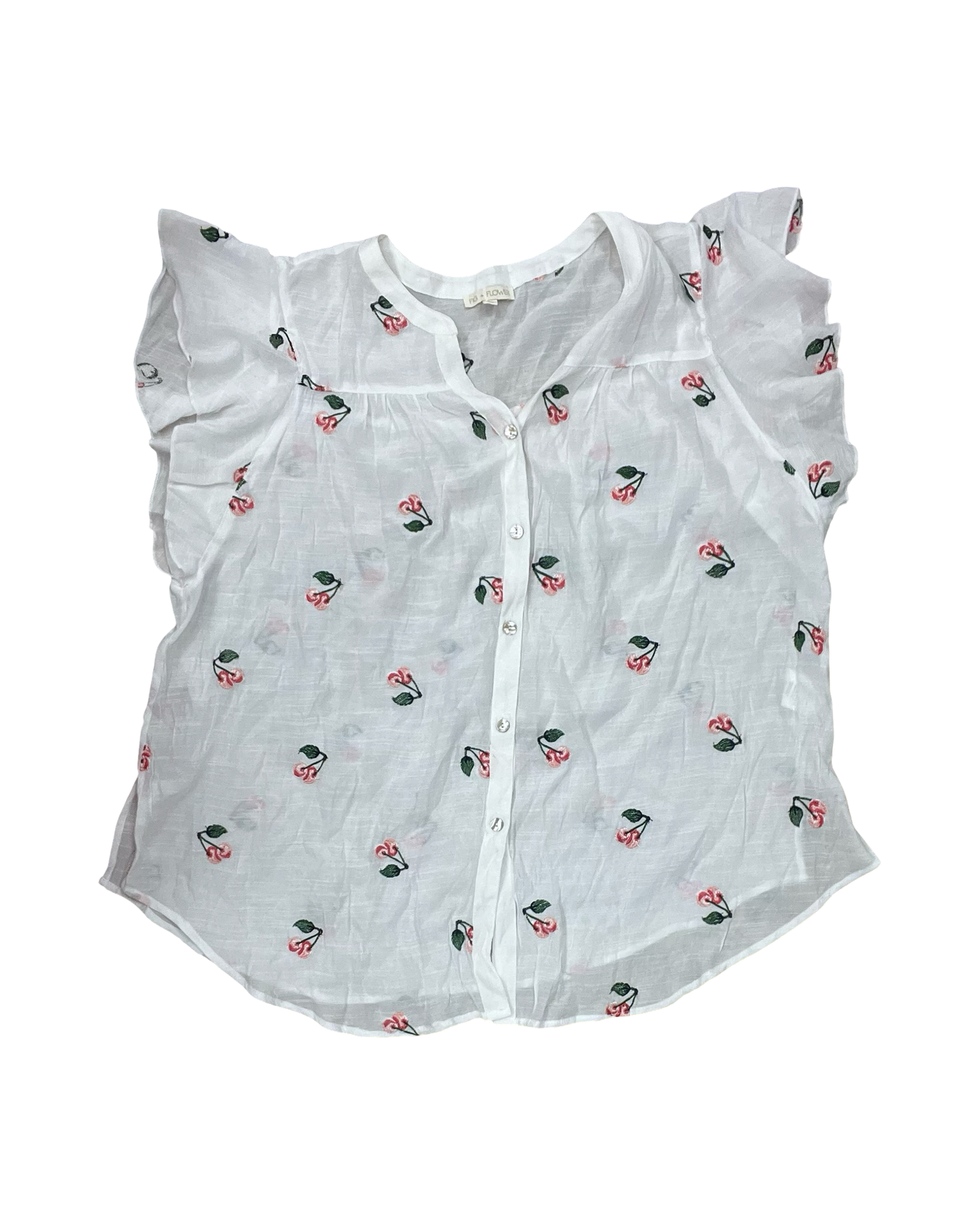 Blouse Ss By Clothes Mentor In White, Size:2X