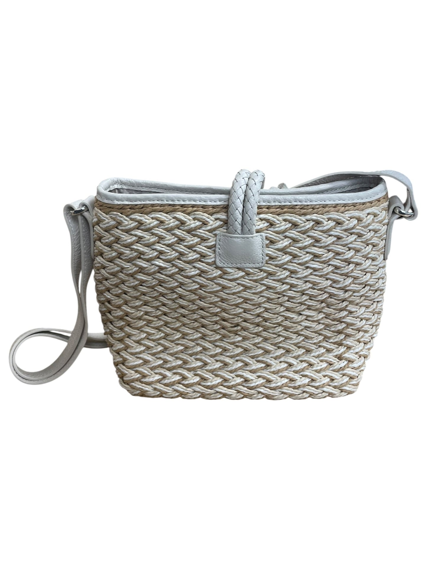 Handbag By Brighton In Tan & White, Size:Medium