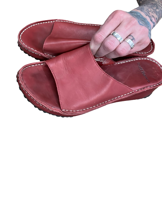 Sandals Heels Platform By Ruff Hewn In Red, Size:11