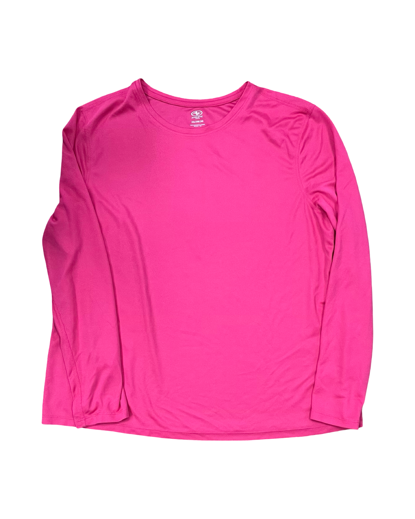 Athletic Top Ls Crewneck By Athletic Works In Pink, Size:2X