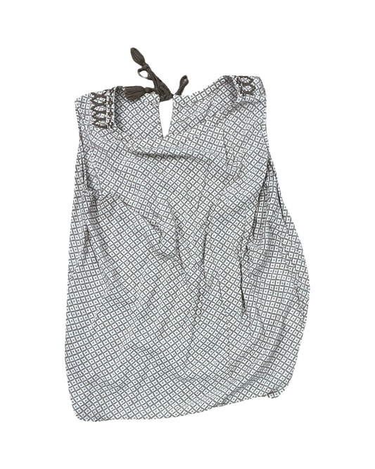 Top Sleeveless By Loft In Brown & Cream, Size:L