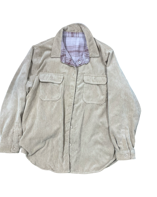 Jacket Shirt By Love Tree In Tan, Size:L