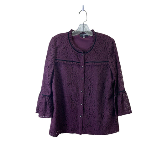 Cardigan Designer By Karl Lagerfeld In Maroon, Size:L