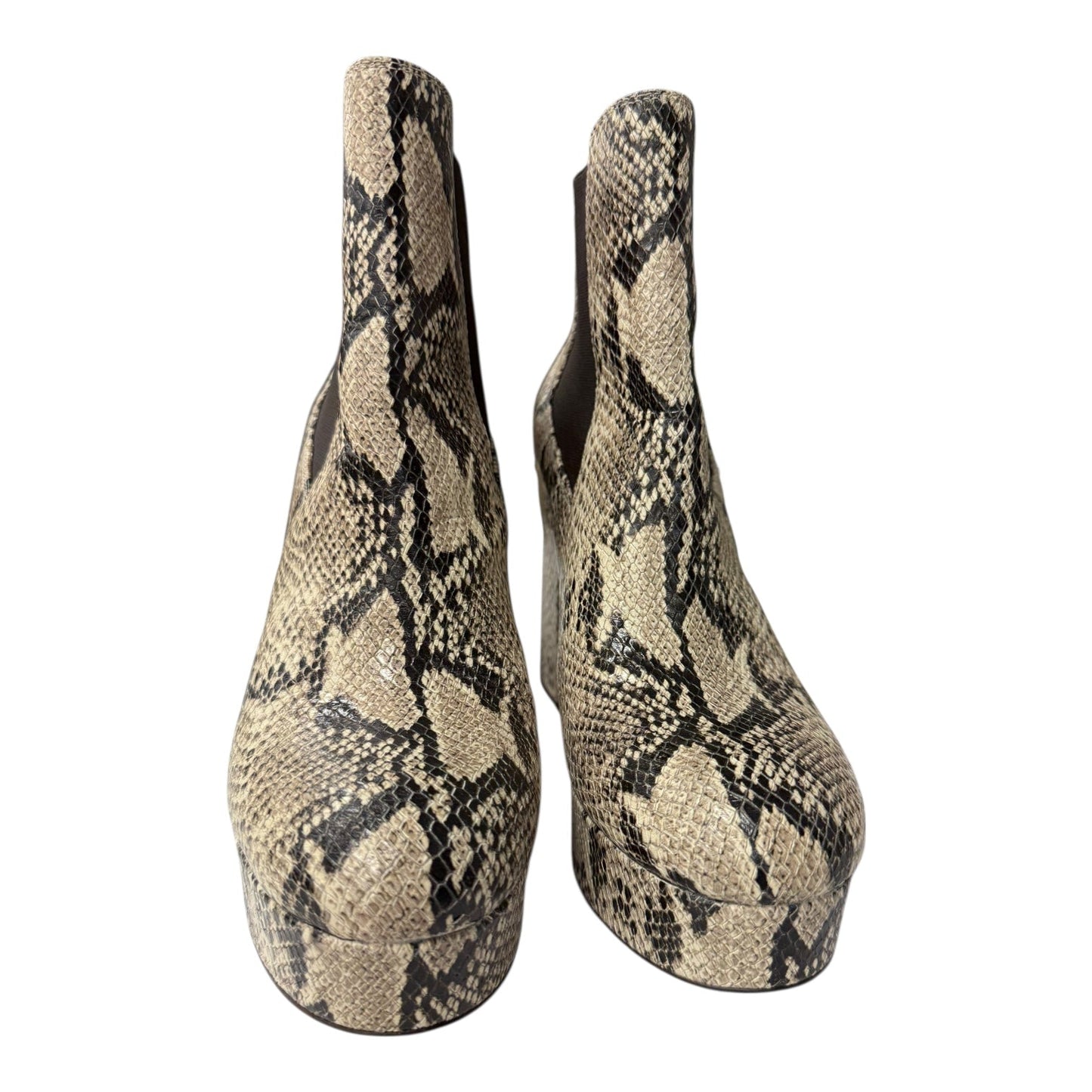 Boots Ankle Heels By Sam Edelman In Snakeskin Print, Size:11