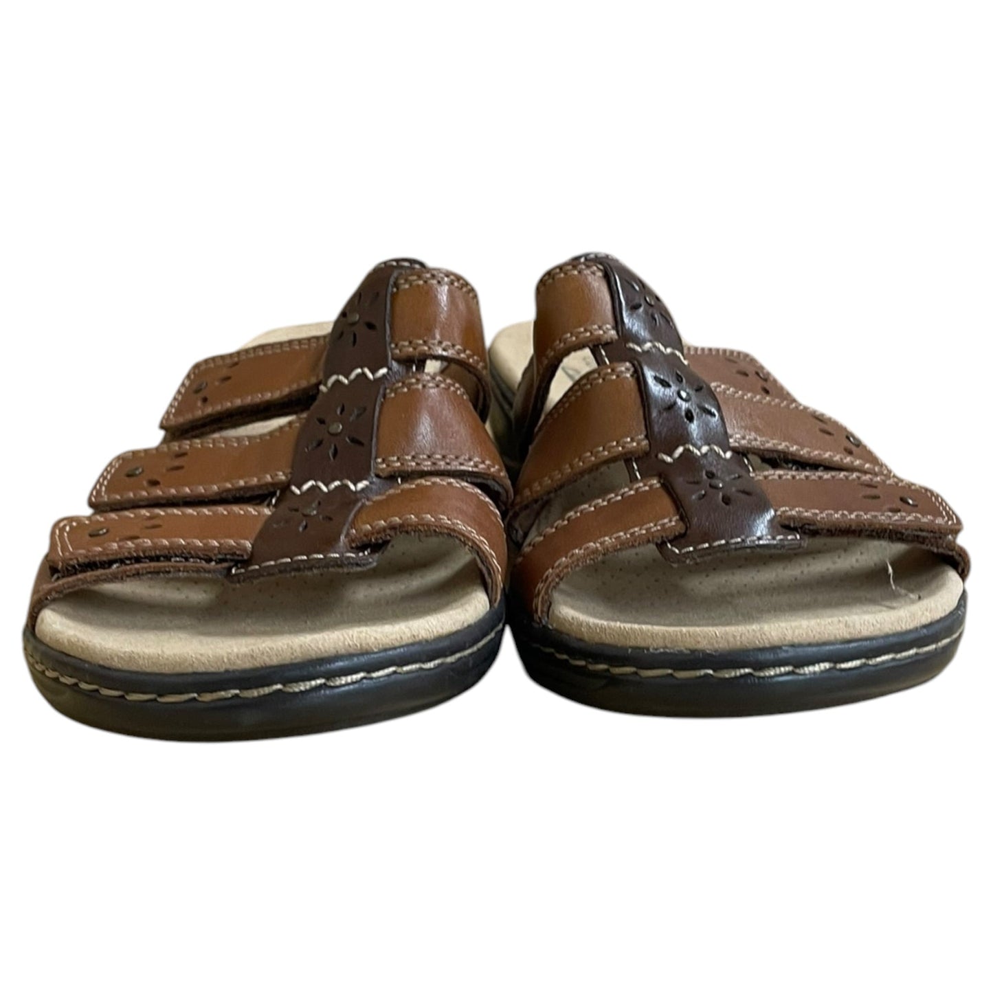 Sandals Flats By Clarks In Brown, Size:8