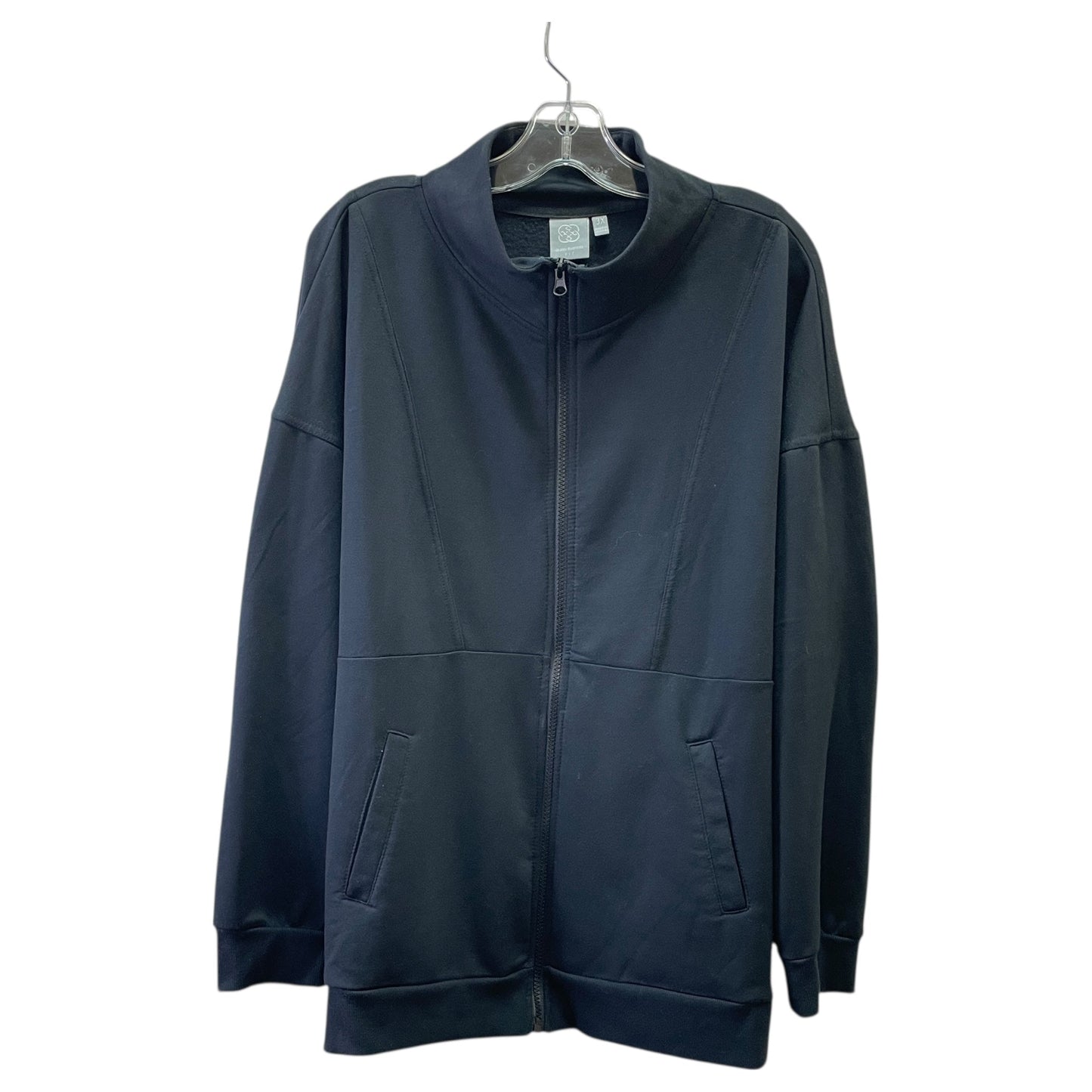 Athletic Jacket By Daisy Fuentes In Black, Size:3X