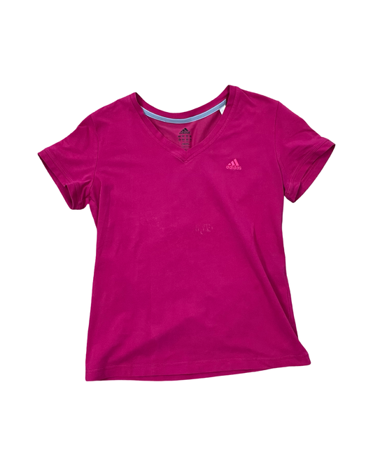 Athletic Top Ss By Adidas In Pink, Size:L