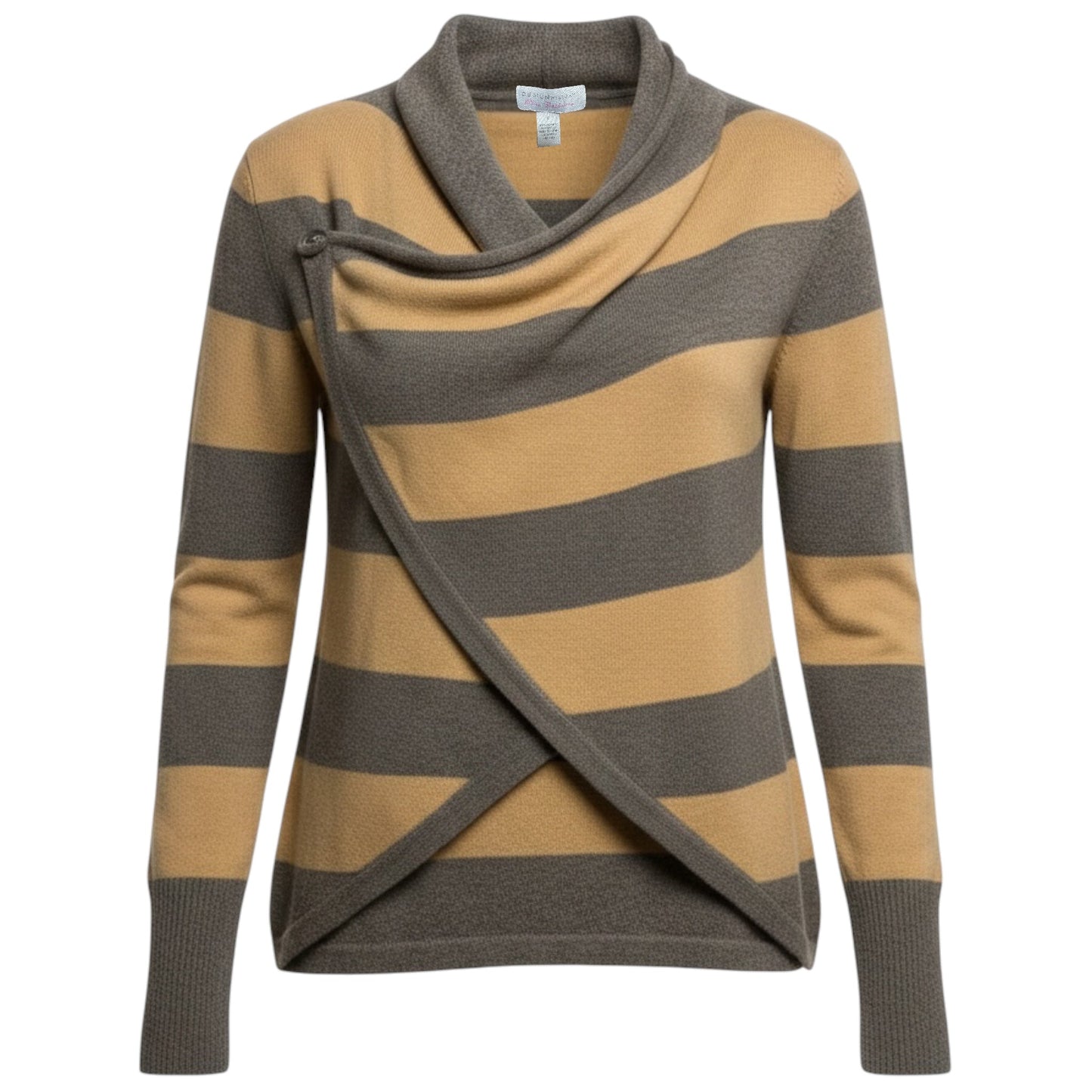 Drape Front Cashmere Sweater By Design History In Striped Pattern, Size: S