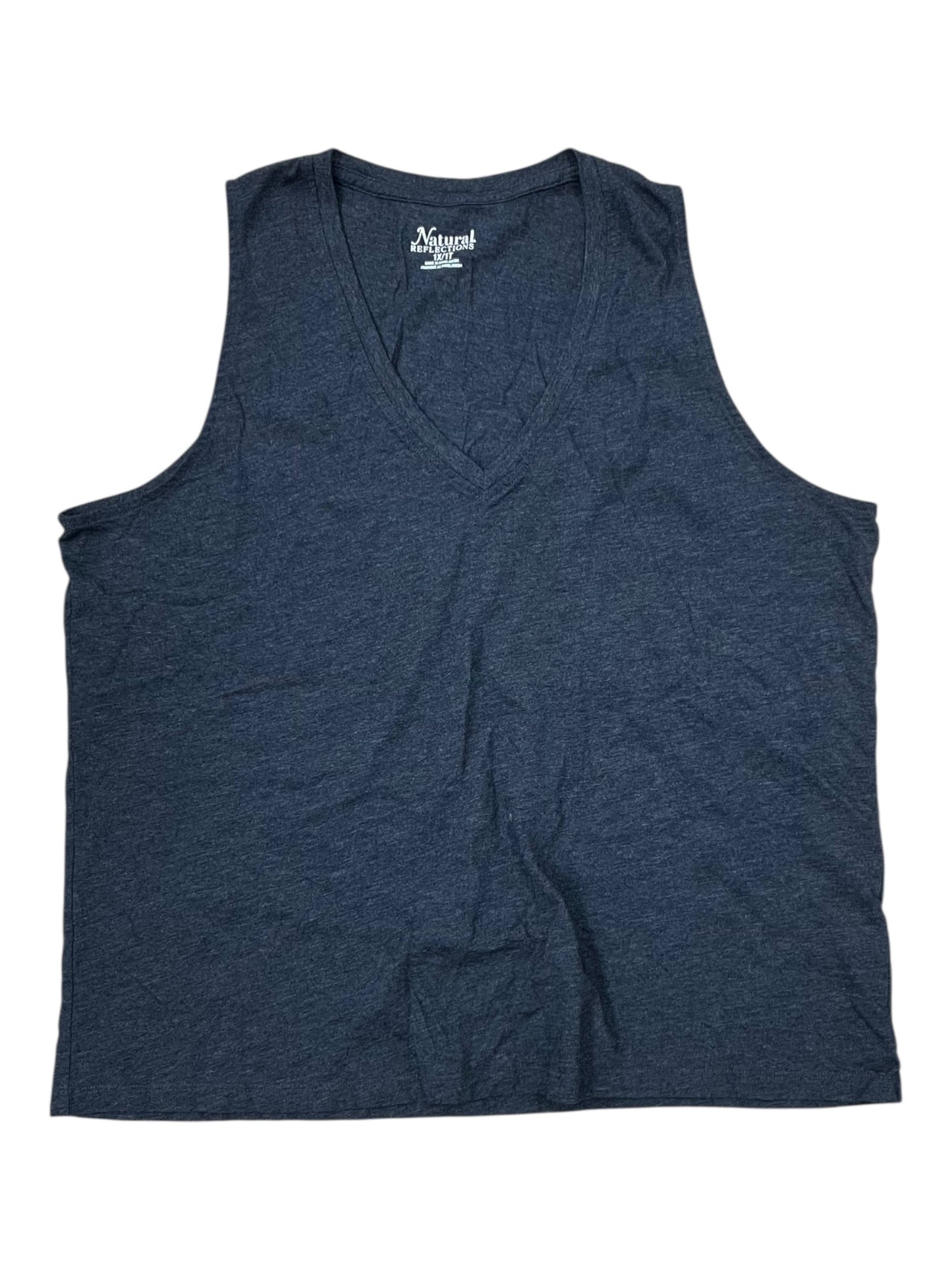 Tank Top By Natural Reflections In Grey, Size:1X