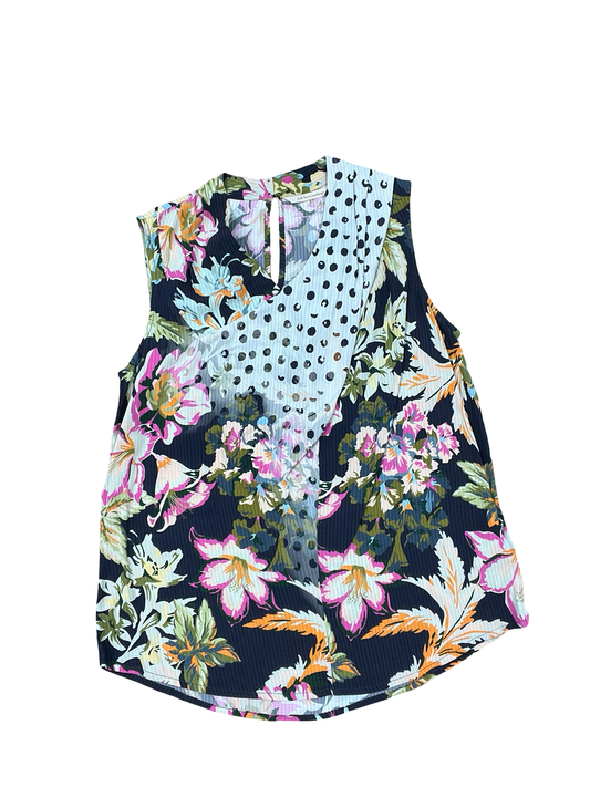 Top Sleeveless By Soft Surroundings In Blue & White, Size:M