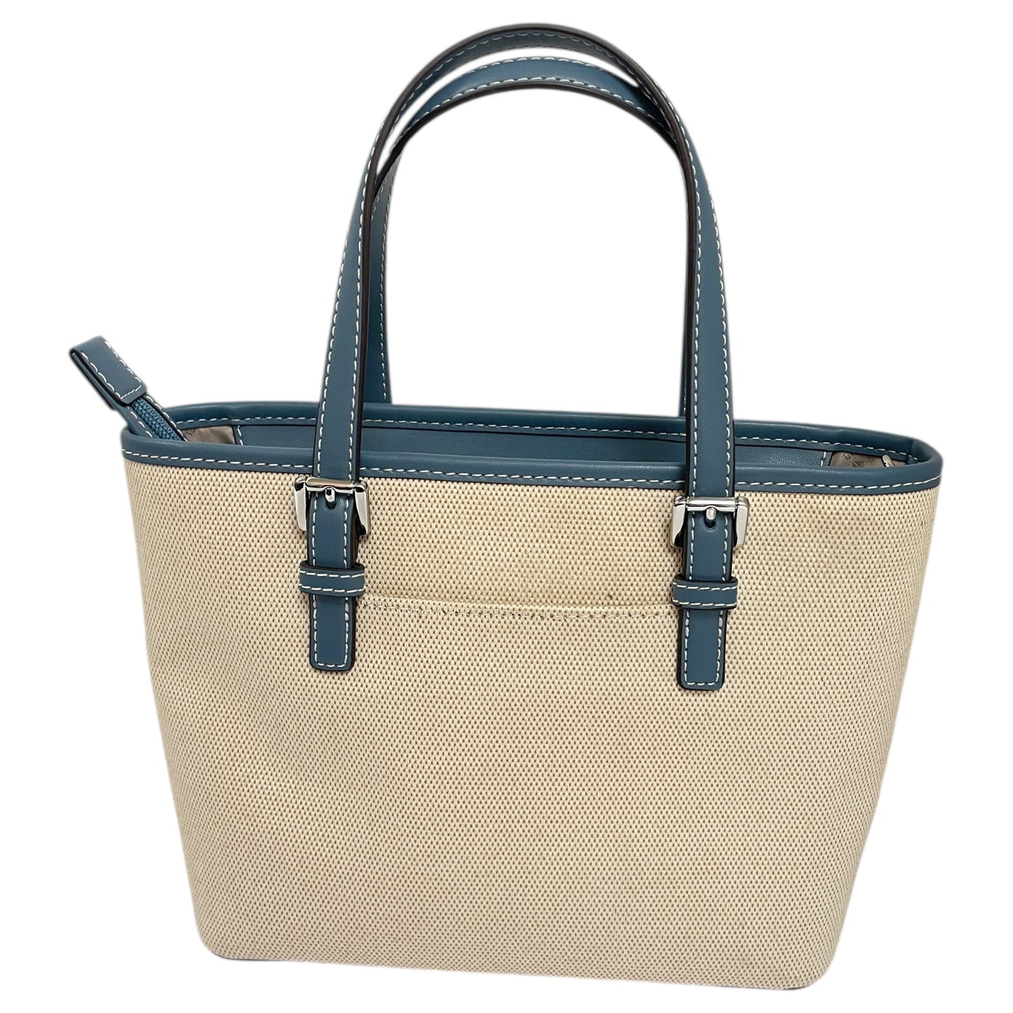 Handbag Designer By Michael Kors In Blue & Tan, Size:Small