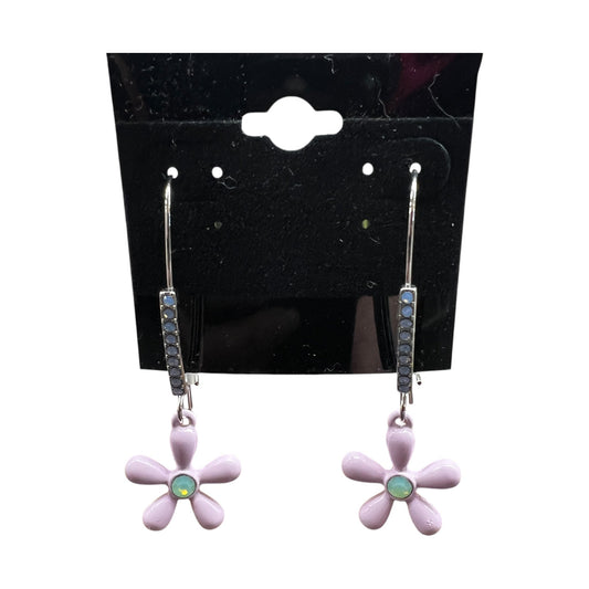 EARRINGS DANGLE/DROP by BETSEY JOHNSON In PINK & SILVER