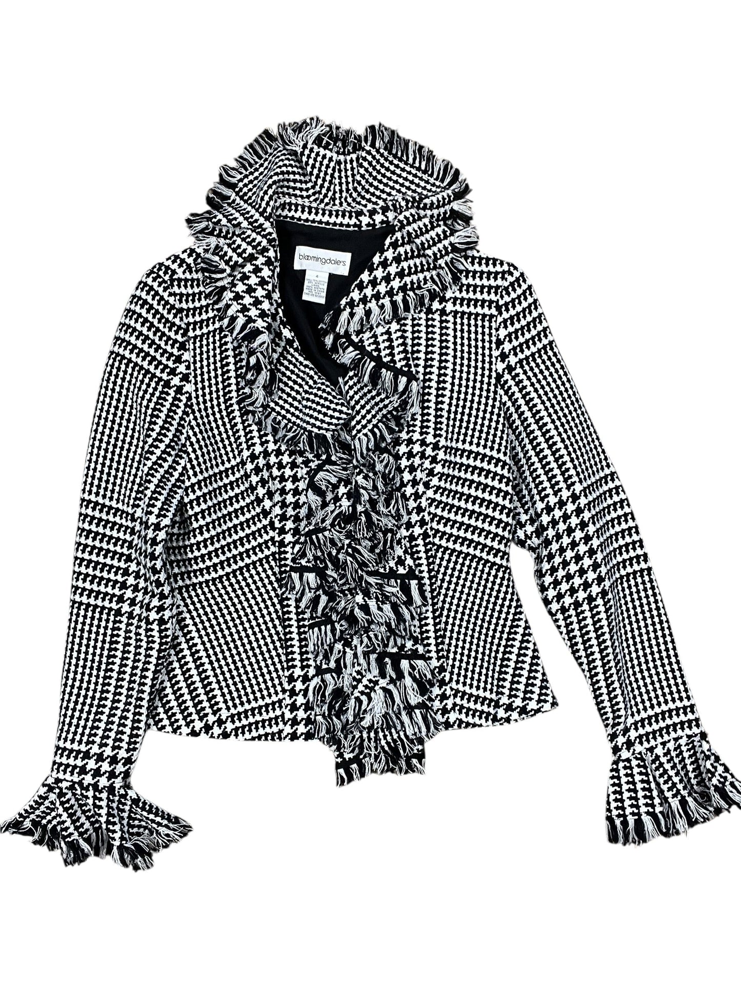 Jacket Other By Bloomingdales In Black & White, Size:S