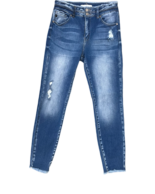 Jeans Skinny By Kancan In Blue Denim, Size:6