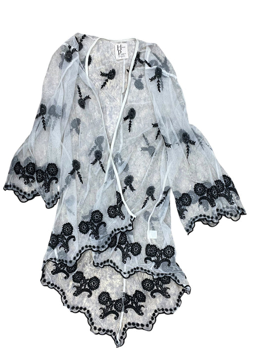 Cardigan By Clothes Mentor In Black & Cream, Size:L