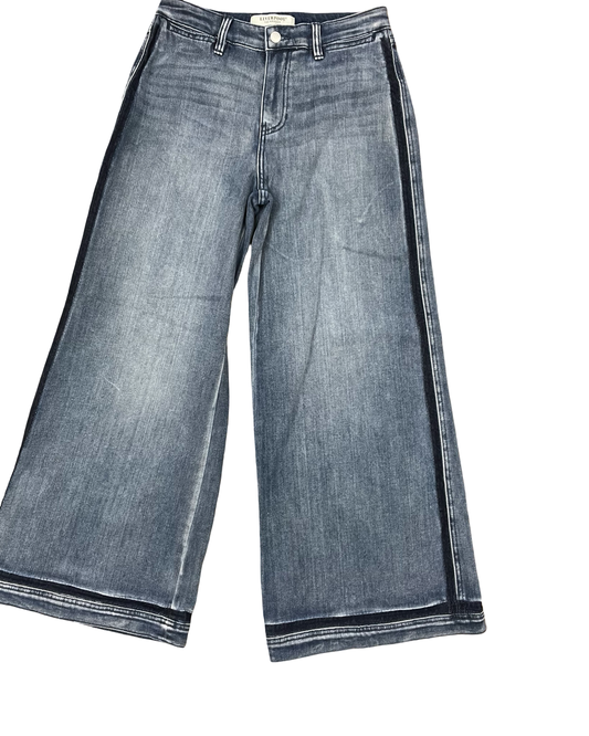 Jeans Wide Leg By Liverpool In Blue Denim, Size:6