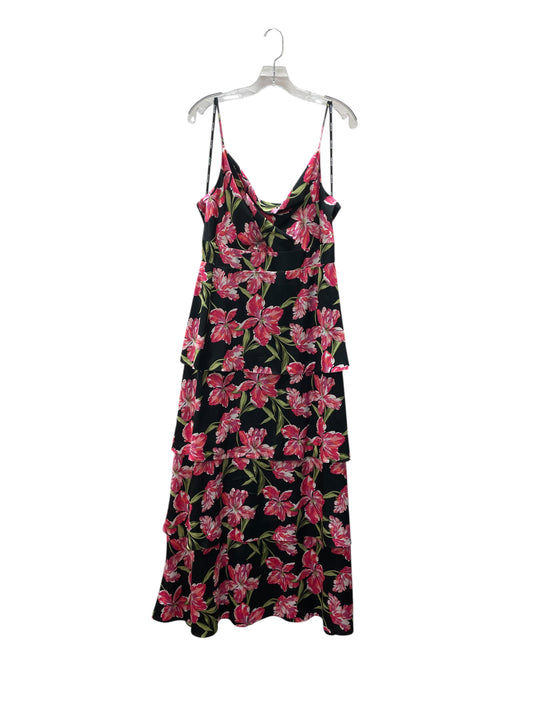 Dress Casual Maxi By Anne Klein In Black & Pink, Size:10