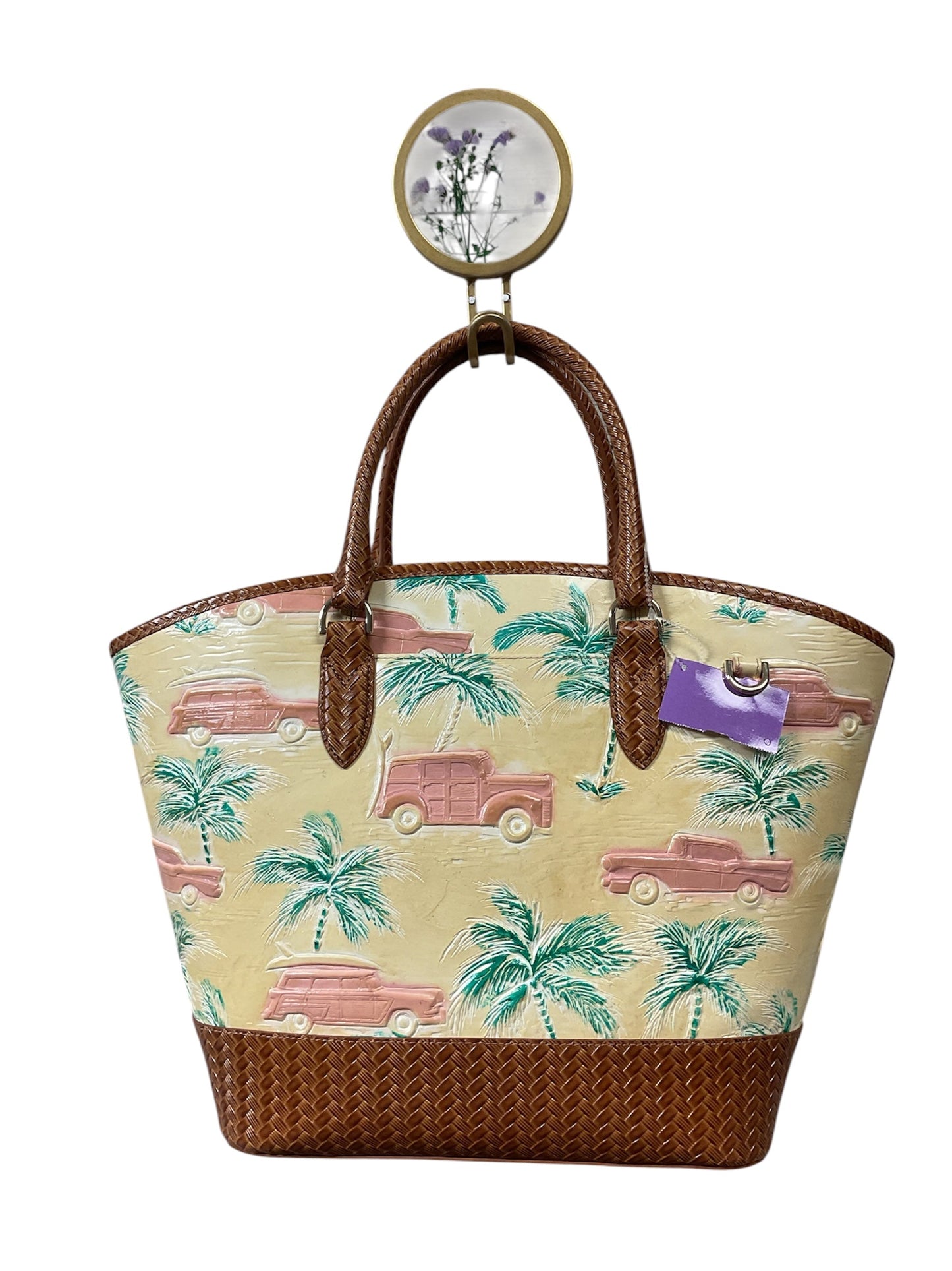 Handbag Designer By Brahmin In Tropical Print, Size:Large