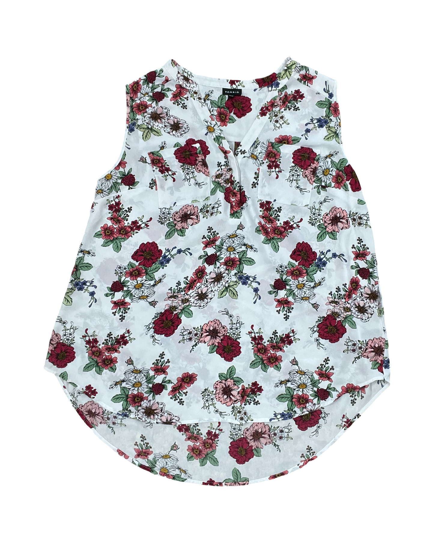 Top Sleeveless By Torrid In Floral Print, Size:L