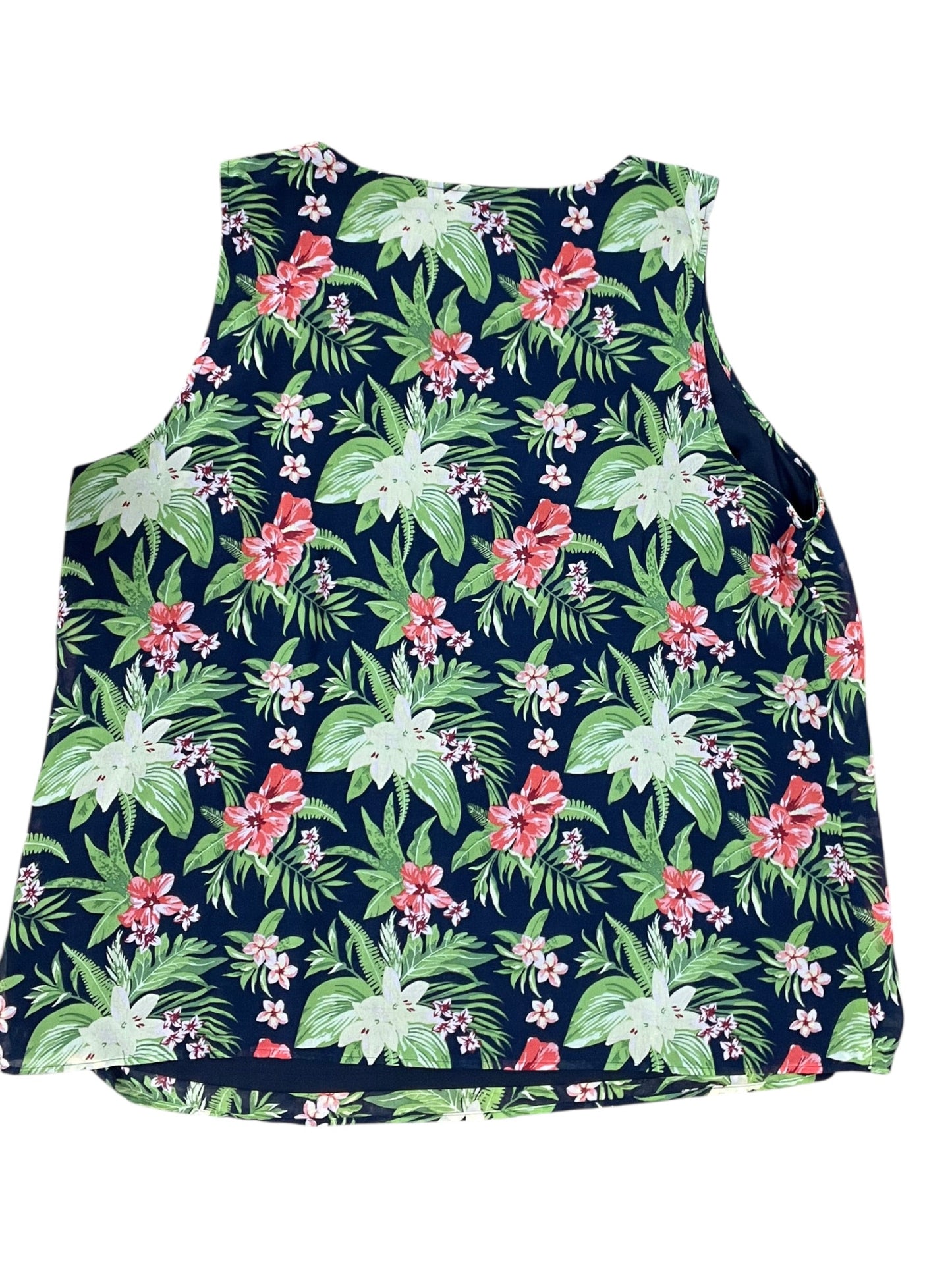Top Sleeveless By Cj Banks In Blue & Green, Size:2X