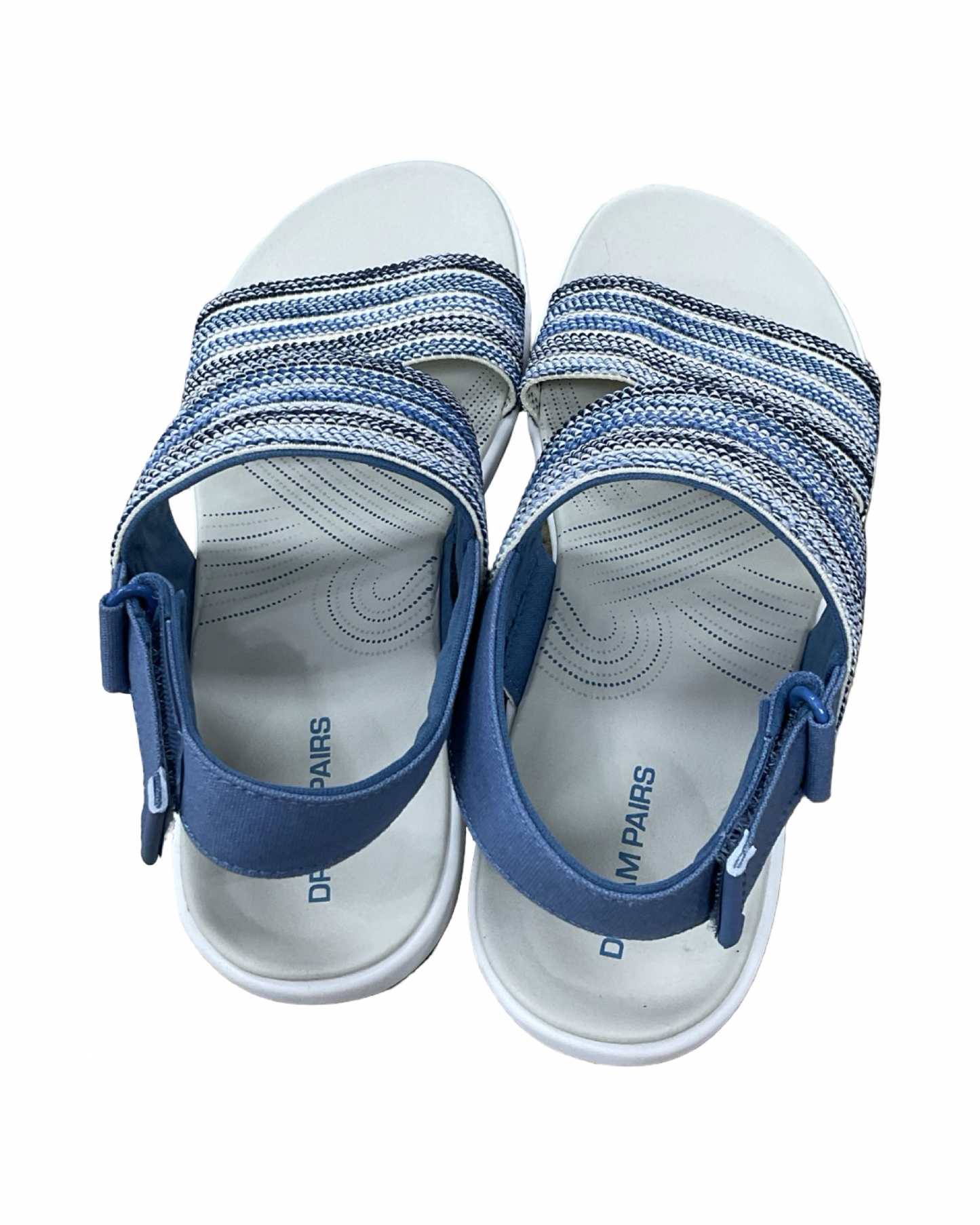 Sandals Flats By Dream Pairs In Blue & White, Size:6.5