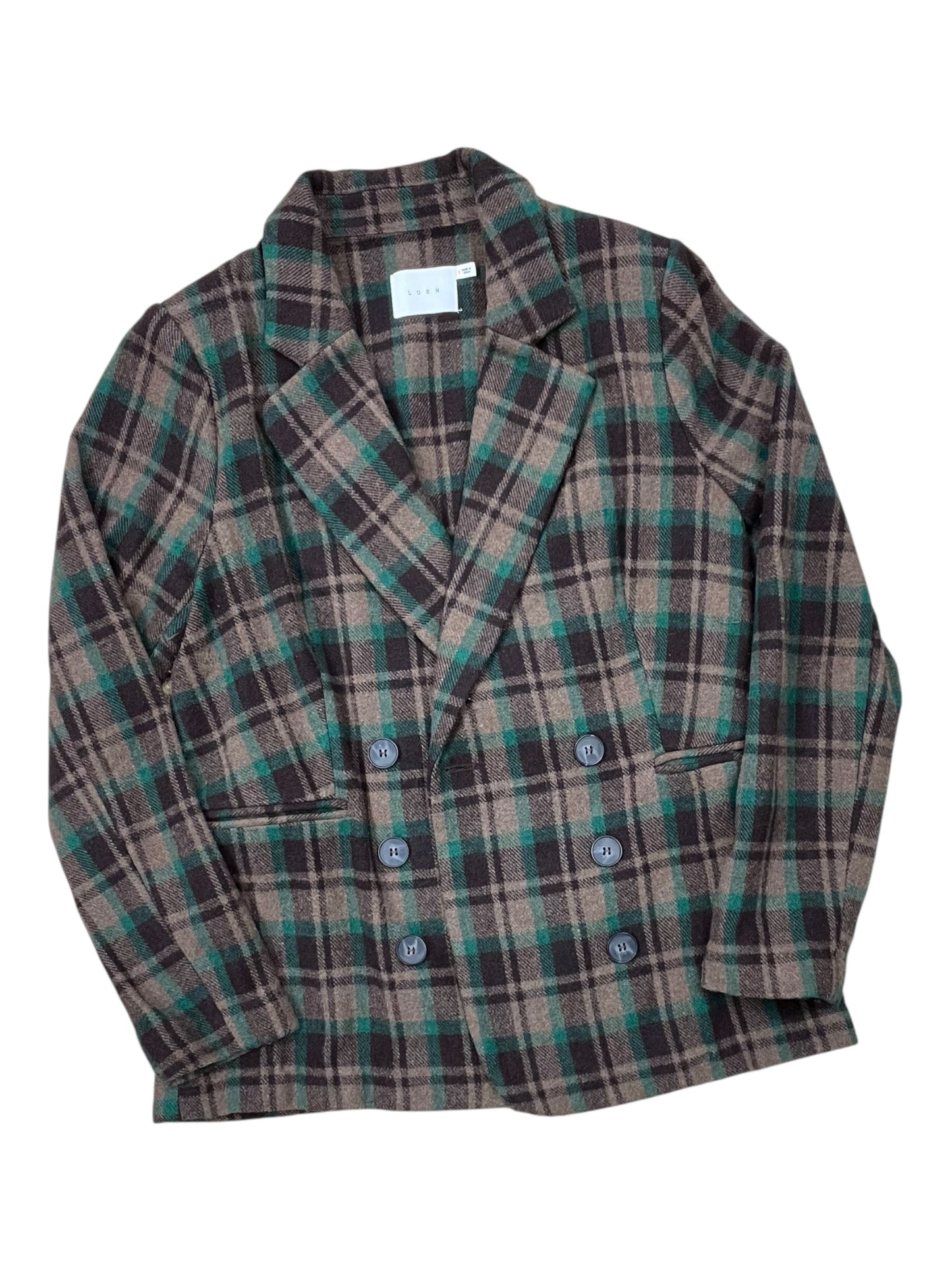 Blazer By Lush In Plaid Pattern, Size:S