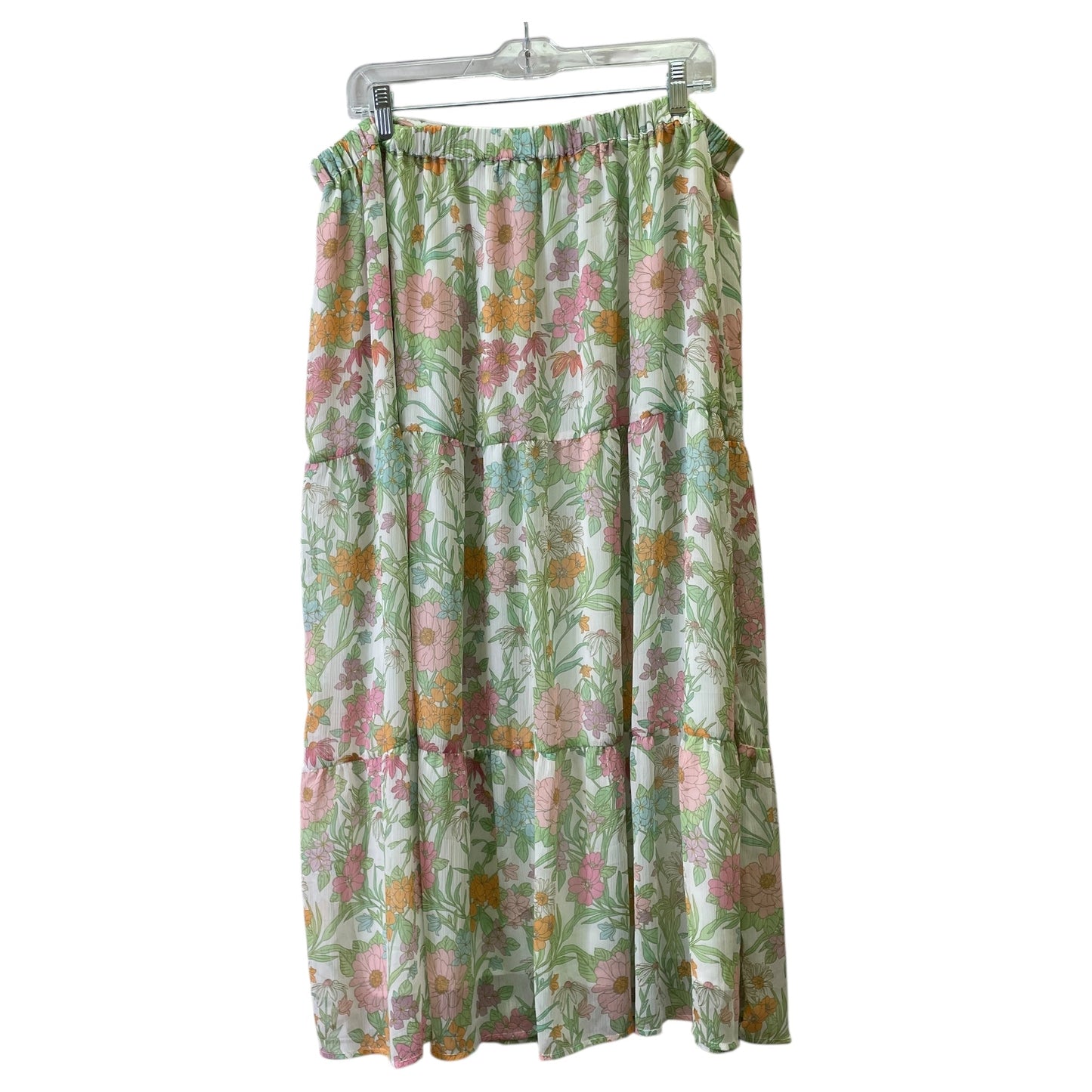 Skirt Maxi By Vince Camuto In Floral Print, Size:Xl