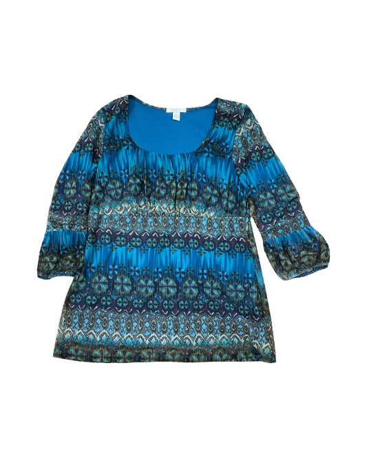 Top 3/4 Sleeve By Dressbarn In Teal, Size:L